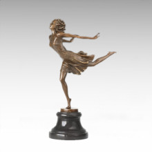 Танцовщица фигуры Бегущая девушка Бронзовая скульптура TPE-1023